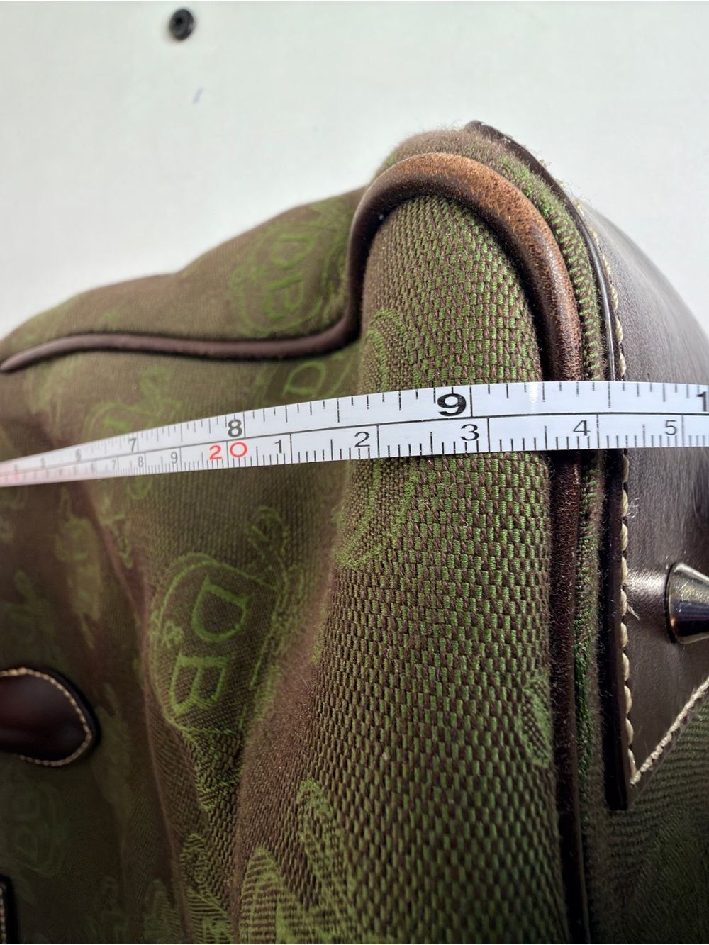 Dooney & Bourke Vintage 80’s Olive Green Canvas Satchel with Brown Leather Trim - Picture 10 of 10